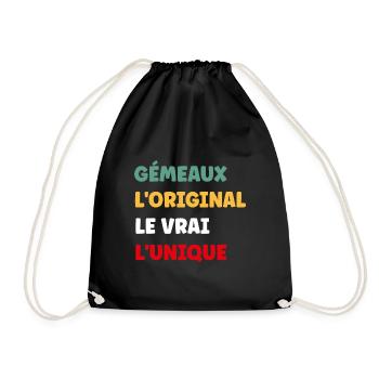 gémeaux - Sac de sport léger - noir - Devant