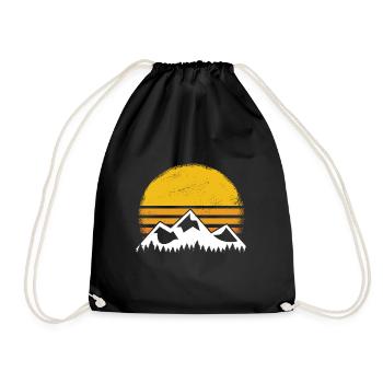Vintage Mountain Retro - Drawstring Bag - black - Front