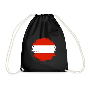 Austria Flag Austria Austrian Flag AT - Drawstring Bag - black - Front