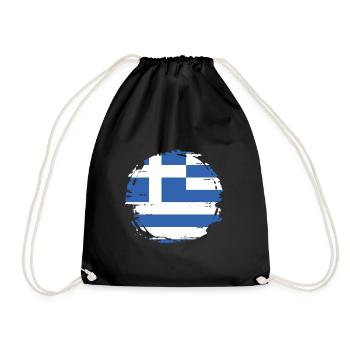 Griechenland Flagge Hellas Athen Griechische Fahne - Turnbeutel - Schwarz - Vorne