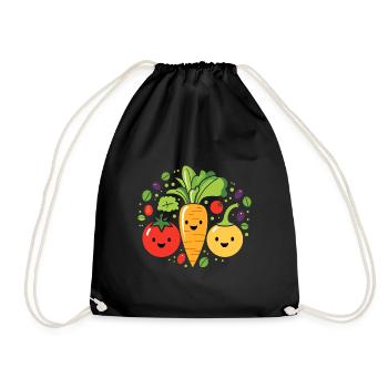 Humour petit légumes vegan - Sac de sport léger - noir - Devant