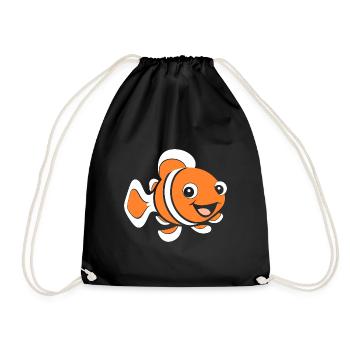 Humour petit poisson clown - Sac de sport léger - noir - Devant