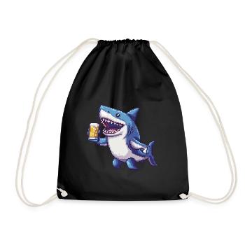Hai Pixel Beer - Drawstring Bag - black - Front