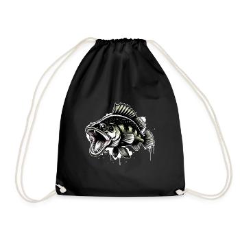 zander, fishing, predatory fish, fish - Drawstring Bag - black - Front