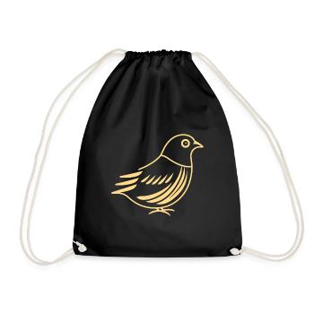cailles petit oiseau caille - Sac de sport léger - noir - Devant