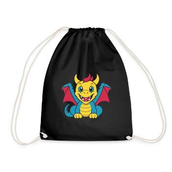 Baby Dragon - Drawstring Bag - black - Front