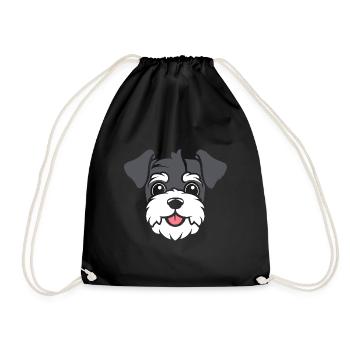 Schnauzer - Turnbeutel - Schwarz - Vorne
