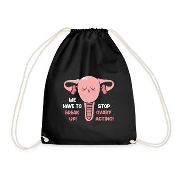 Hysterektomie Uterus Gebärmutter Eierstock - Turnbeutel - Schwarz - Vorne