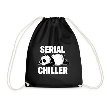 Panda Funny - Serial Chiller - Drawstring Bag - black - Front
