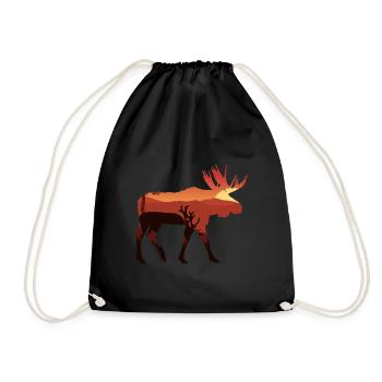 Moose - Drawstring Bag - black - Front