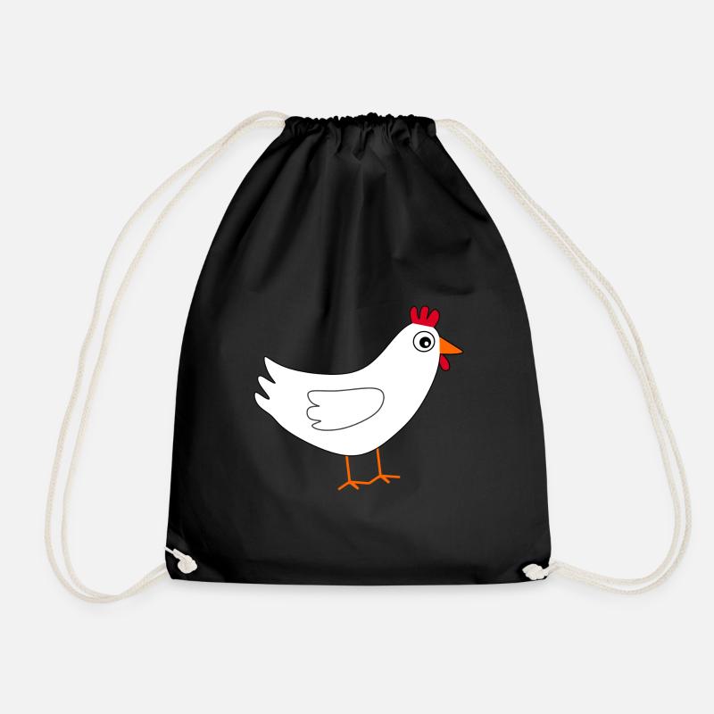 weißes Huhn Ostern - Turnbeutel - Schwarz
