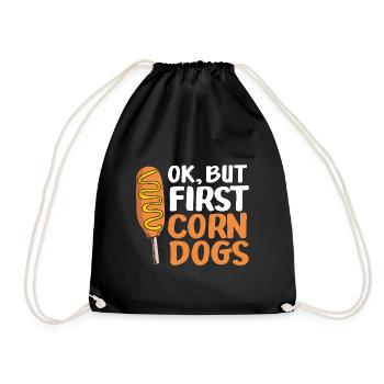 Corn dog - Drawstring Bag - black - Front