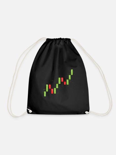 Trading candlesticks - Drawstring Bag - black