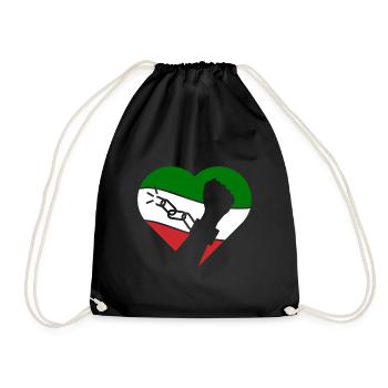 Rise with Iran Heart - Women Life Freedom Iran - Drawstring Bag - black - Front