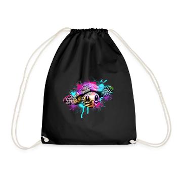 Turtle - Drawstring Bag - black - Front