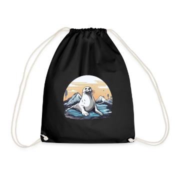 Mignon phoque lion de mer animal marin océan - Sac de sport léger - noir - Devant