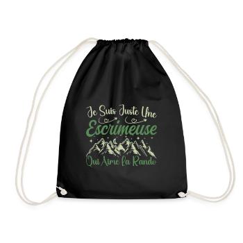 Escrimeuse aventurier passionnée de Randonnée - Sac de sport léger - noir - Devant