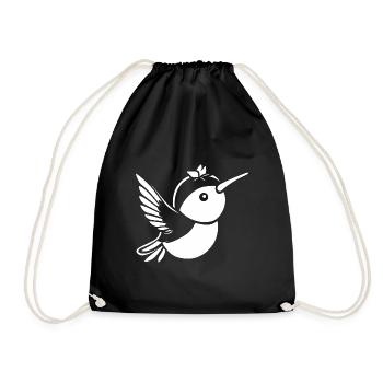 hummingbird - Drawstring Bag - black - Front
