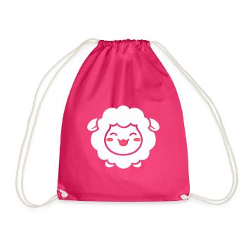Sheep - Drawstring Bag - fuchsia - Front
