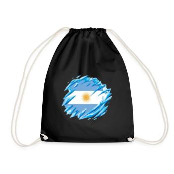 Drapeau de l’Argentine Amérique du Sud Drapeau de l’Argentine - Sac de sport léger - noir - Devant
