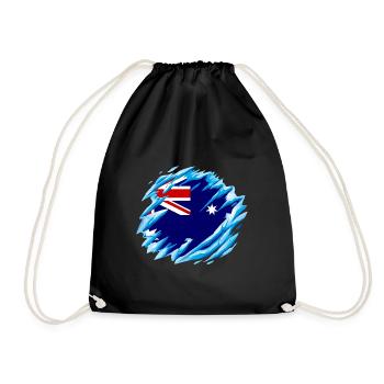 Drapeau de l’Australie sous le drapeau australien - Sac de sport léger - noir - Devant