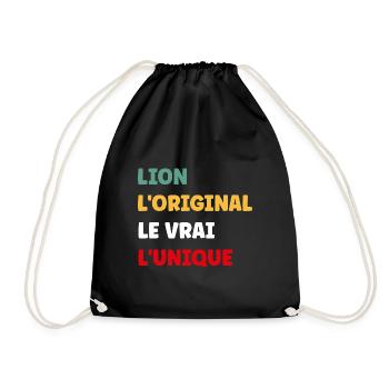 lion - Sac de sport léger - noir - Devant