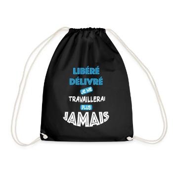 Libéré Délivré Retraité Humour Cadeau Retraite - Sac de sport léger - noir - Devant