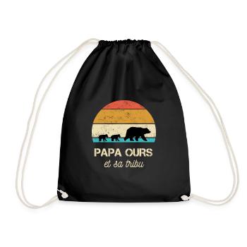 daddy bear little bears - Drawstring Bag - black - Front