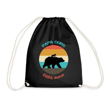 Papa et bébé ours - Sac de sport léger - noir - Devant