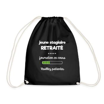 jeune retraité homme - Sac de sport léger - noir - Devant