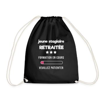 humour retraite femme - Sac de sport léger - noir - Devant