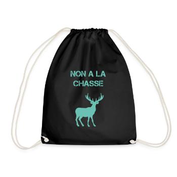 Non à la chasse oui à la nature - Sac de sport léger - noir - Devant