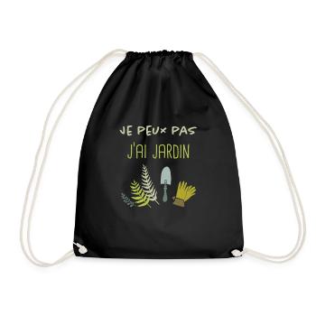 Je peux pas, j'ai jardin - Sac de sport léger - noir - Devant