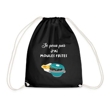 Je peux pas j'ai moules frites - Sac de sport léger - noir - Devant