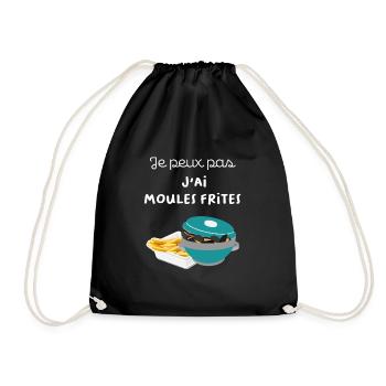 Je peux pas j'ai moules frites - Sac de sport léger - noir - Devant