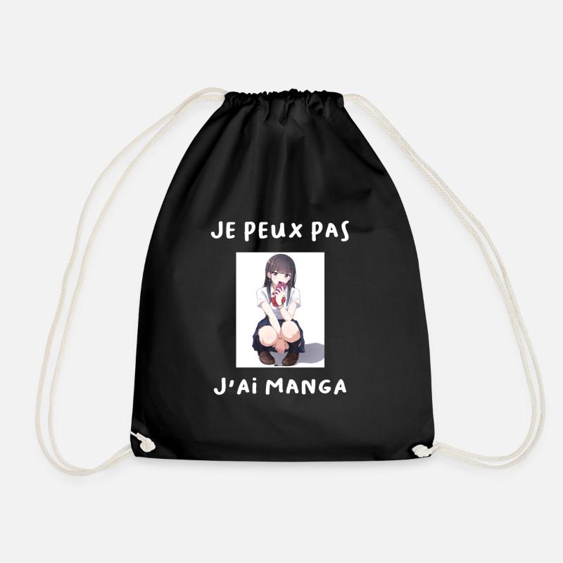 I can't, I have manga - Drawstring Bag - black