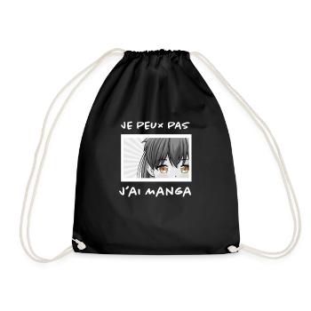 Manga yeux marrons - Sac de sport léger - noir - Devant