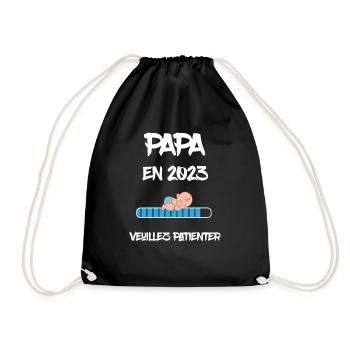 Papa en 2023 Garçon - Sac de sport léger - noir - Devant