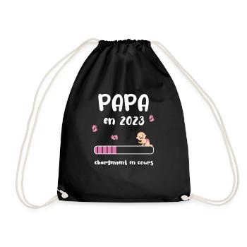 Papa en 2023 fille - Sac de sport léger - noir - Devant