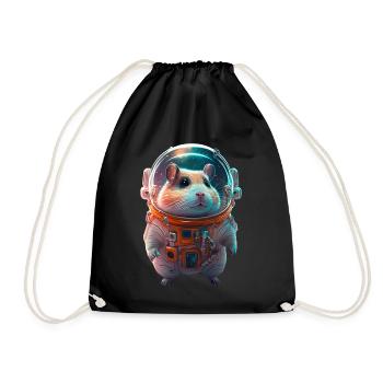 Hamster Astronaut Raumanzug - Turnbeutel - Schwarz - Vorne
