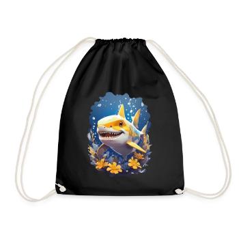 Requin radieux | Requin jaune de l’océan Vibe - Sac de sport léger - noir - Devant