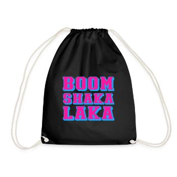 boom shaka laka - Drawstring Bag - black - Front