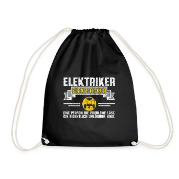 Elektriker der Probleme löst - Turnbeutel - Schwarz - Vorne