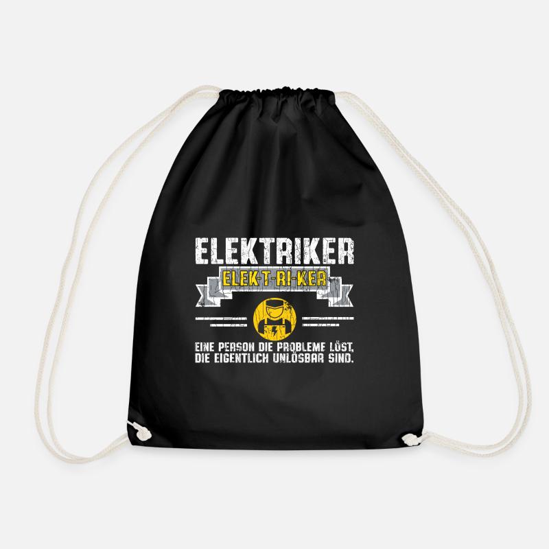Elektriker der Probleme löst - Turnbeutel - Schwarz