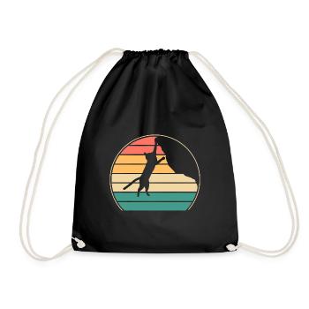 Boulder Cat Rock Climber Climbing Mountain Climb - Drawstring Bag - black - Front