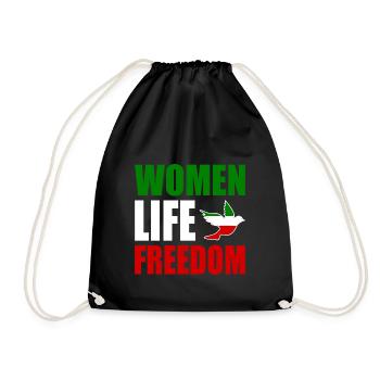 Women life freedom - Drawstring Bag - black - Front