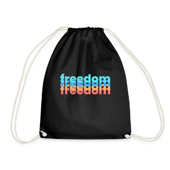 Freiheit, Freedom - Turnbeutel - Schwarz - Vorne