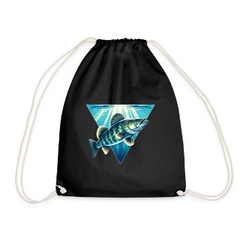 Zander Fishing Fishing Predatory Fish - Drawstring Bag - black - Front