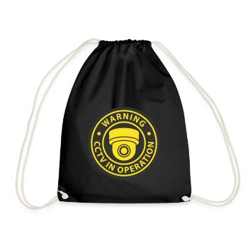 Security cameras in use symbol icon. Fixed CCTV - Drawstring Bag - black - Front