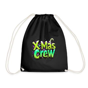 X-Mas Crew Weihnachtlich - Turnbeutel - Schwarz - Vorne